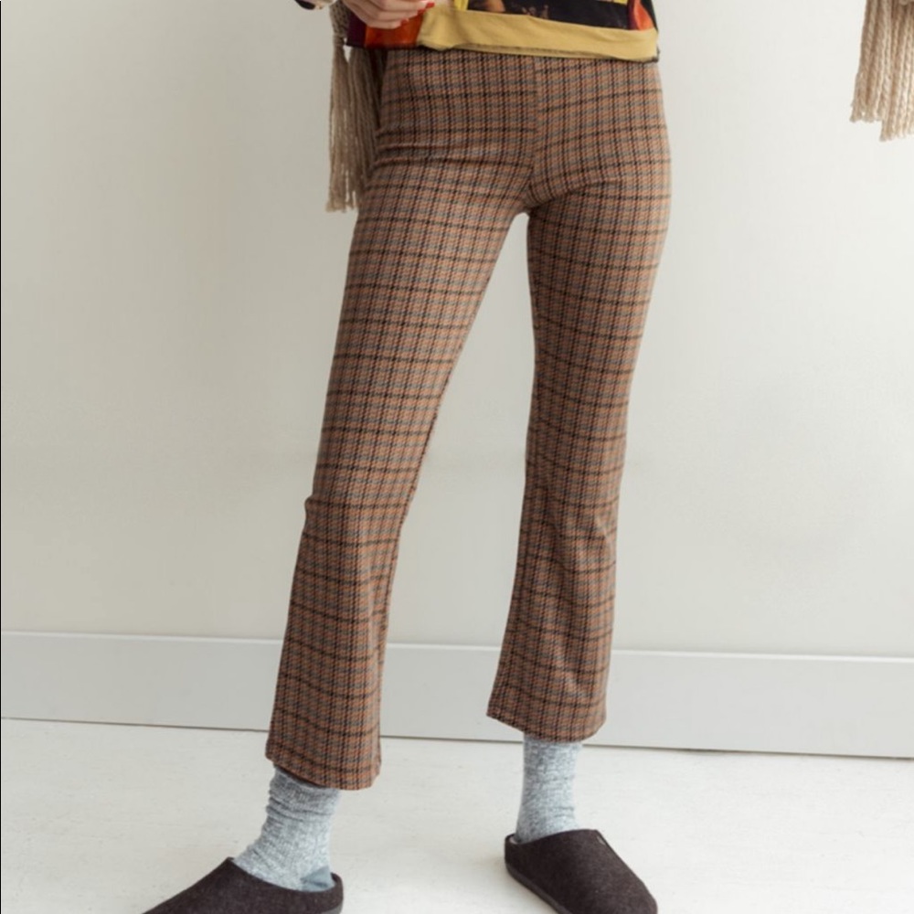 UO Plaid kick flare pants